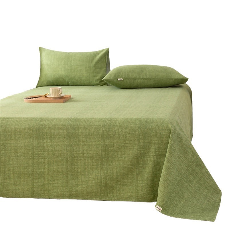 Picture of Cotton Thickened Old Coarse Cloth Bed Sheet Single Piece 100 Cotton Mat Linen Cotton Linen Single Dormitory Three-Piece Set