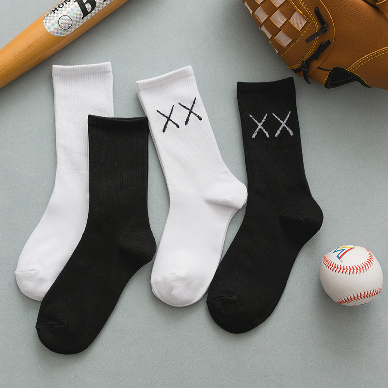 Socks Women's Street White Stockings ins Trendy Internet Popular Breathable Thin Black Mid-length Summer Socks for Men