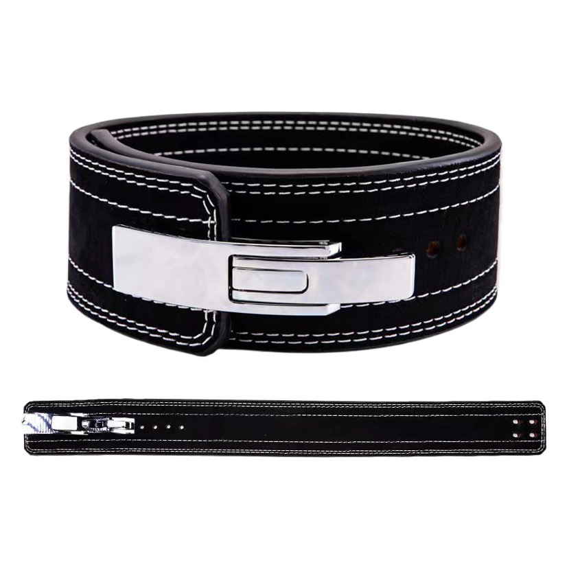 Strength lift fitness belt squat hard pull four-layer cowhide men and women weightlifting lever buckle fitness belt belt belt
