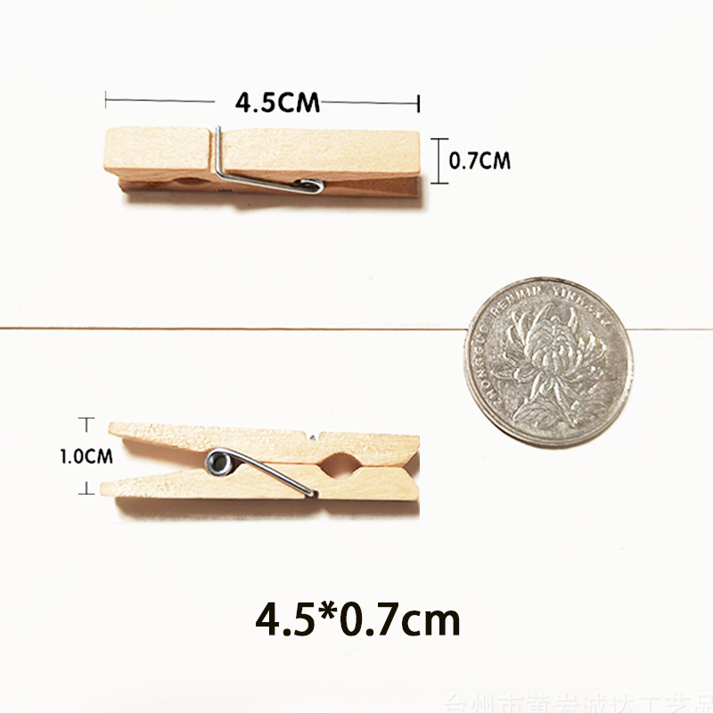 Picture of Supply of Wood Color Clothespins Wooden Crafts Photo Wall Cardboard Photo Frame Cartoon Home Pendant Small Wooden Clips