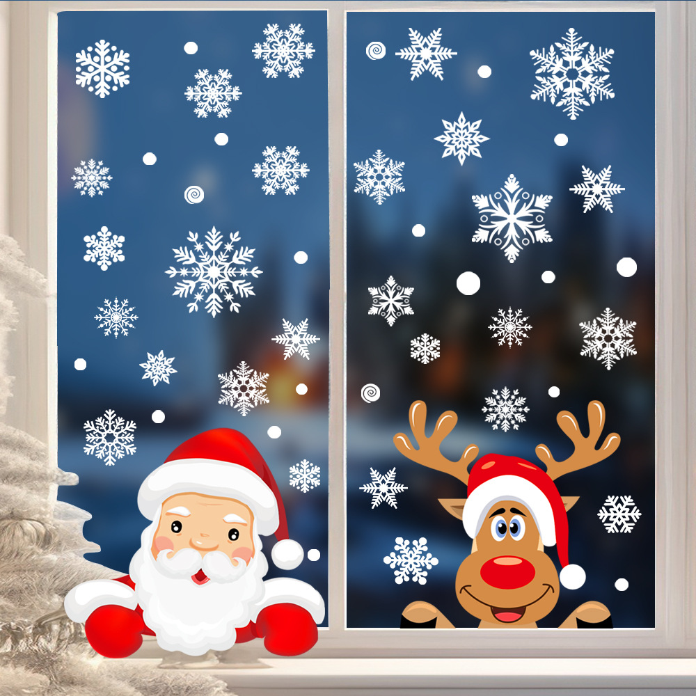 2025 New Amazon Hot Selling Christmas Window Stickers temu Xiyin Glass Door and Window Electrostatic Double Sided Wall Sticker