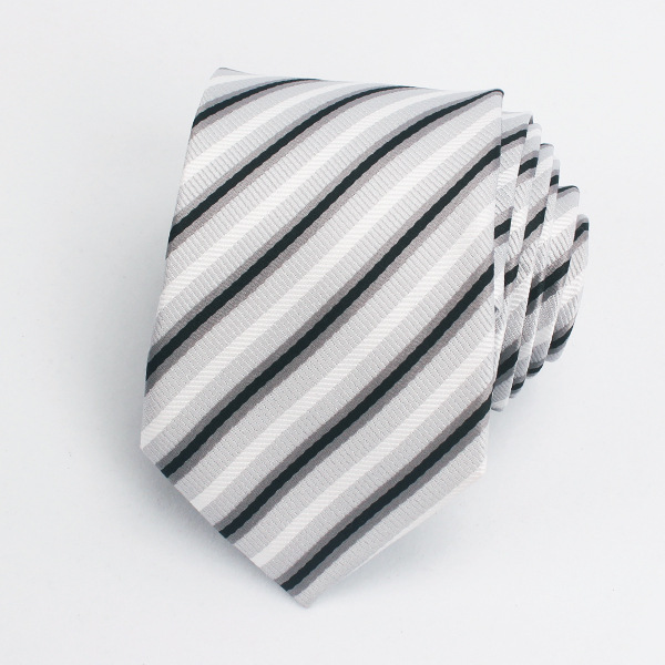 Picture of 25 New 8cm Polyester Jacquard Stripesd Tie 7cm Men's and Women's Business Formal Wear Casual High-End Red Black Blue