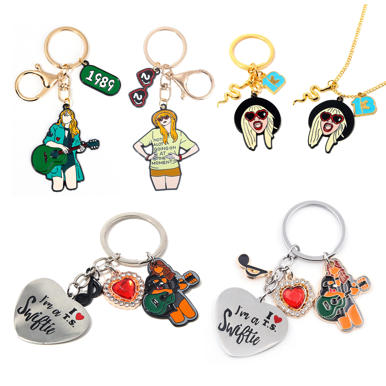 European and American Taylor Swift Taylor Swift Metal Keychain TS Moldy Letter Love Pendant Bracelet