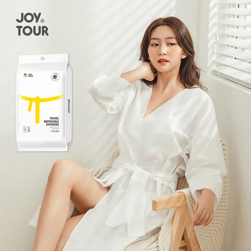 Picture of Disposable bathrobe women's long hotel travel supplies sauna sweat steaming hot spring men's bath clothes cotton disposable pajamas