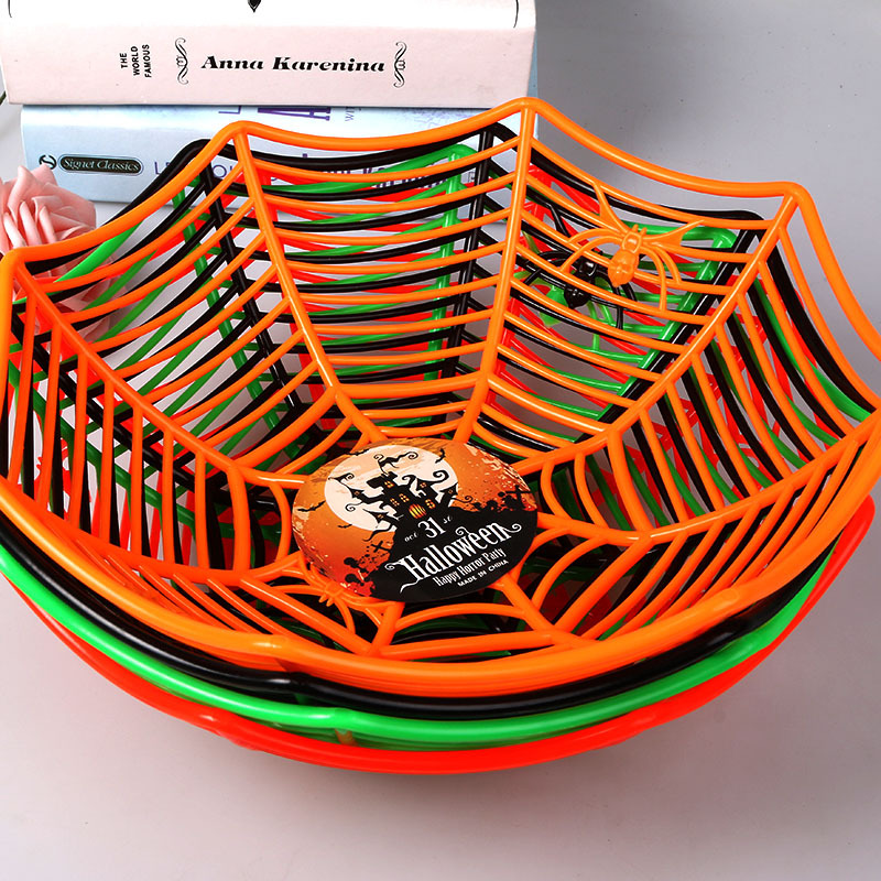 Picture of Spider Web Decoration Props Spider Halloween Gift Simulation Plastic Spider Toy Accessories Ghost Festival Fruit Basket