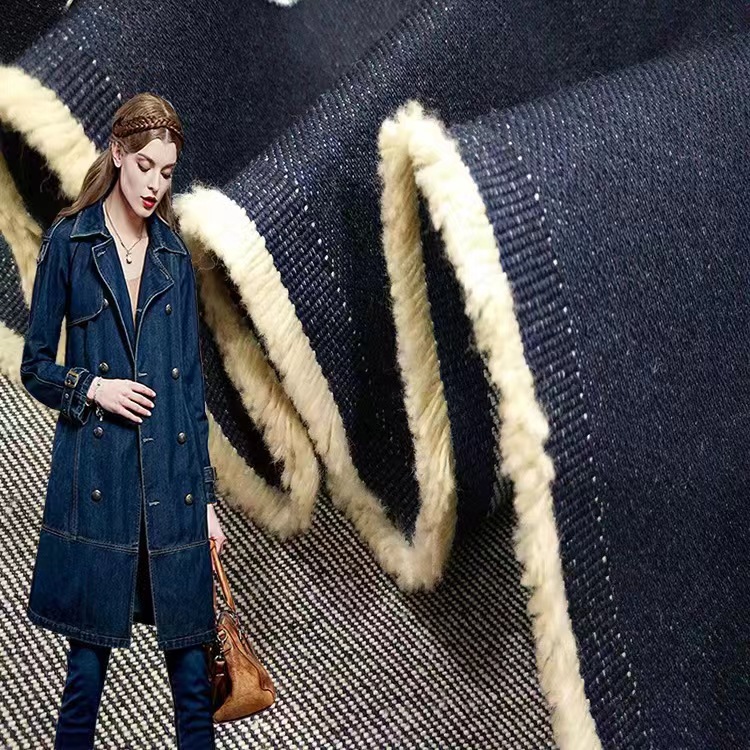 14 safety cotton thickened 7*7 Denim fabric winter Denim coat pants shoe material box Denim fabric