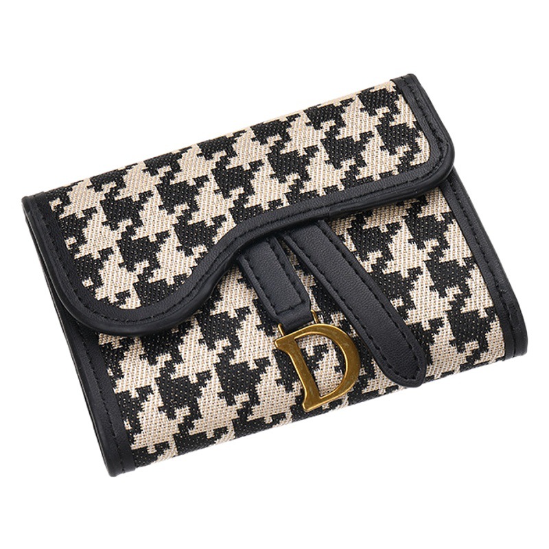 European and American retro wallet ladies long large capacity D-buckle multi-card foreign trade multi-functional three-fold clutch wholesale