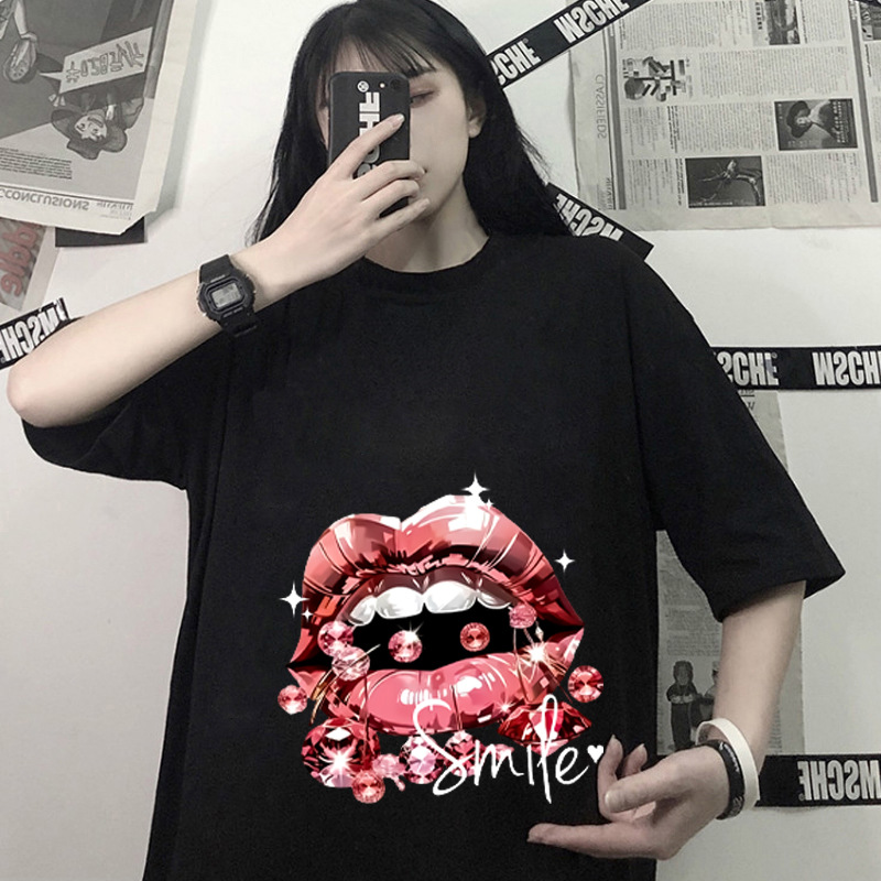 Cross-Border New Spring, Summer and Autum Cross-Border Mid-Length Round Neck Short-Sleeved Thin T-Shirt for Women, Fashionable and Age-Reducing, Same Style for Men and Women