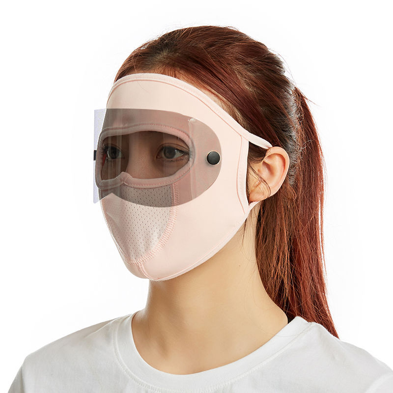 Picture of Sun Protection Mask for Women in Summer Full Face Ice Silk Large Neck Guard Dustproof Breathable Anti-Uv Thin Summer Face Mask