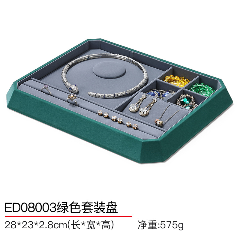 Picture of Hongtai jewelry display tray ring bracelet necklace window display props flannel jewelry plate counter