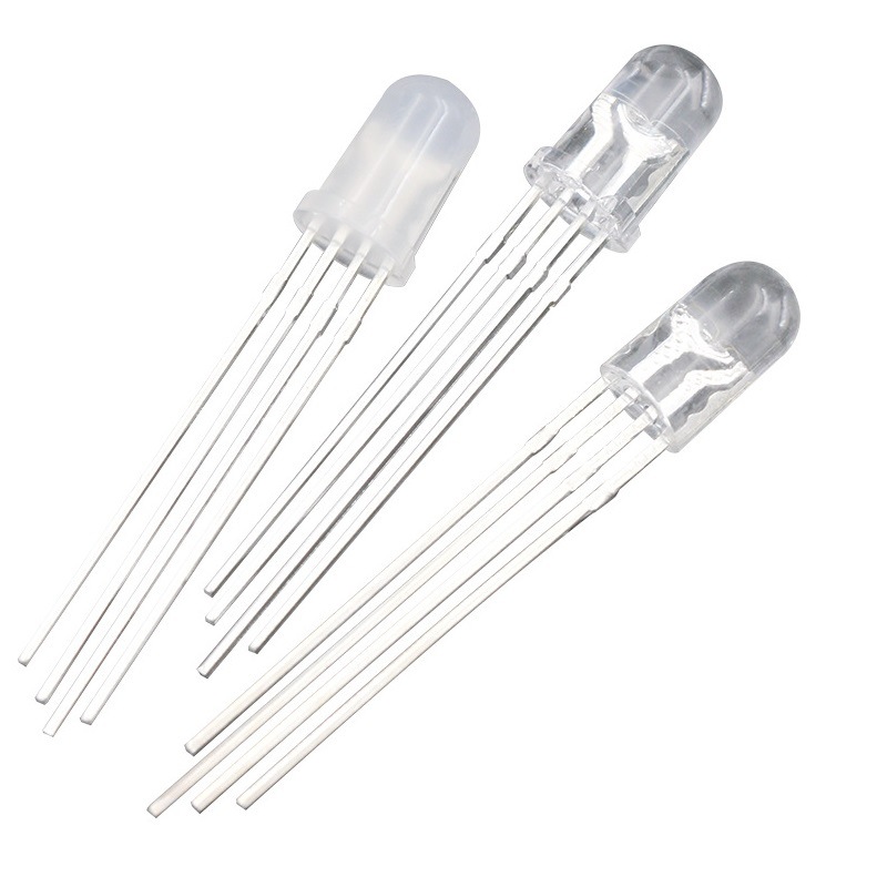 Picture of Processing of Curved Feet K Feet 5mm Common Cathode Common Yang Rgb Three-Color Direct Plug Full Color 3-Color Led Lamp F5 Full Color Lamp Beads