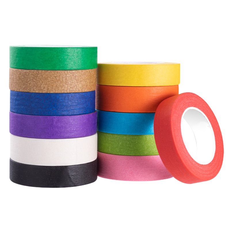 Color masking tape for art students watercolor oil painting sketch painting wrinkle tape early education handmade stickers