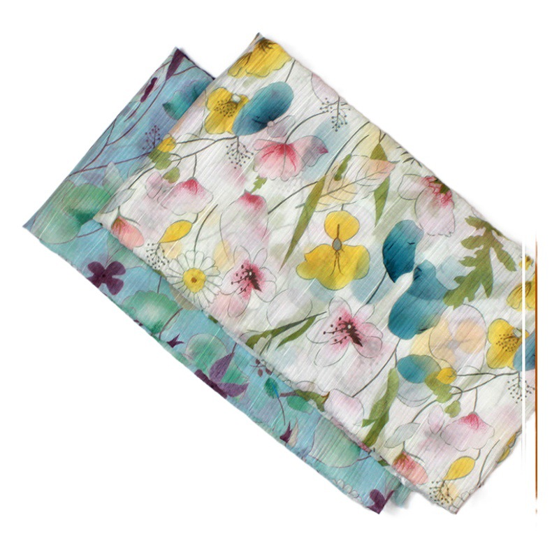 Fairy Strip Reactive Direct Spray Printed Fabric New Cloth Tencel Floral Dress Overskirt Shirt Small Shirt Fabric