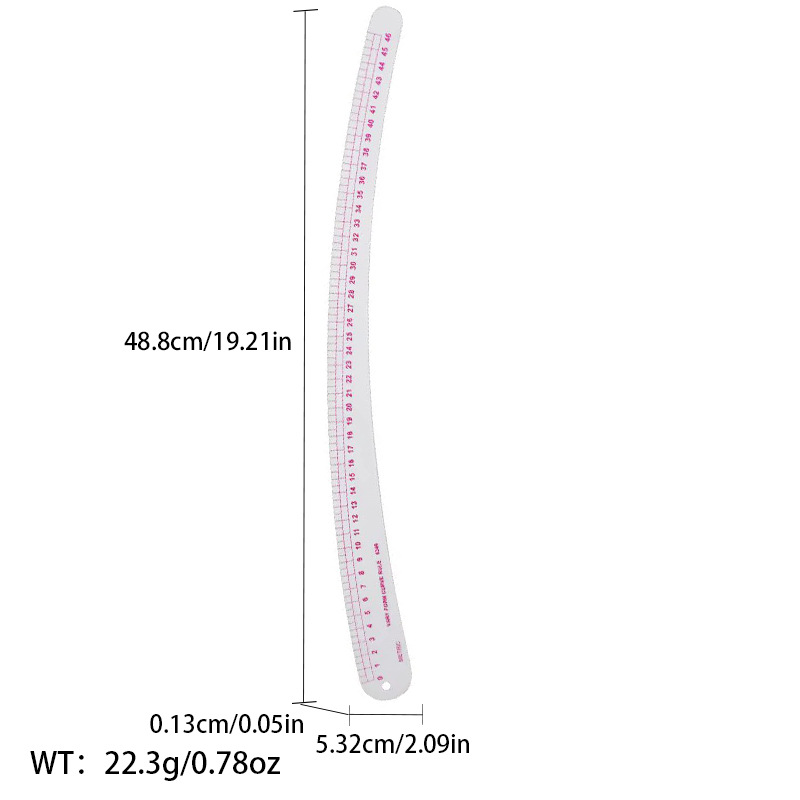Picture of Pattern printing ruler clothing scale pattern making clothing curve cutting sewing tool multi-functional pattern printing ruler