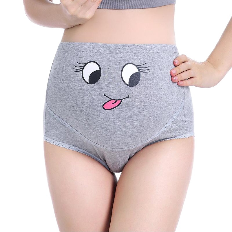 Maternity Underwear Large Size Breathable High Waist Belly Support Adjustable Cute Cartoon Expression Pants Pregnancy Seamless Belly Support Manufacturer