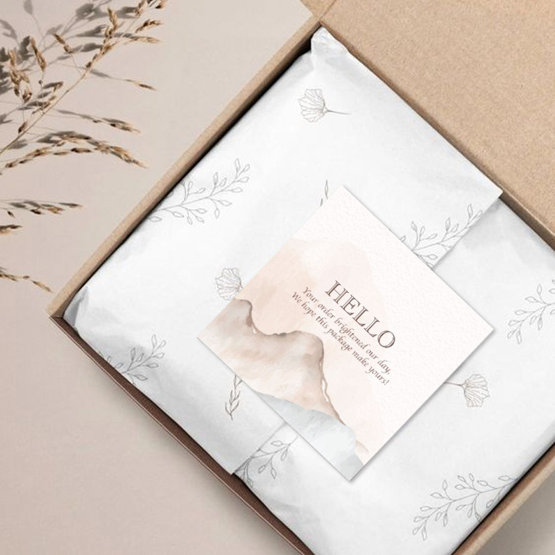 Picture of 30 Sheets/Pack Square Simple Thank You Cards Coated Paper Business Cards Gift Packaging Decorative Cards English Mini Thank You Cards