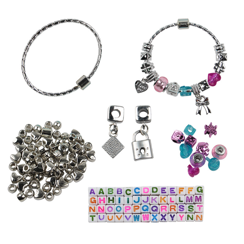 Picture of Cross Border Girl Toy Beaded Pandora Jewelry Woven Hand Rope Children DIY Homemade Alphabet Bracelet Strap