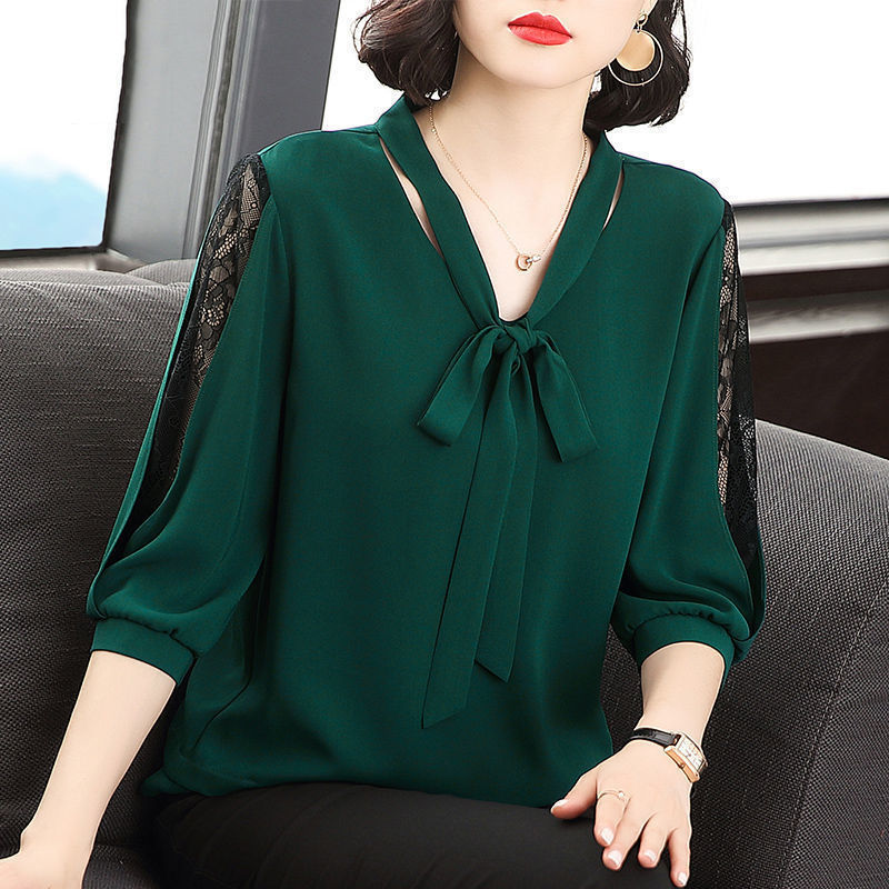 Short-sleeved Large Size Women's Clothing 2023 Spring and Summer New Loose Shirt for Middle-aged Mothers Trendy Belly Covering Shirt