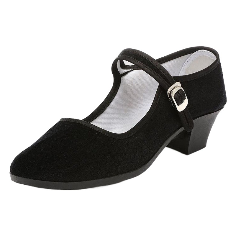 Spring old Beijing cloth shoes female examination grade ethnic dance shoes root work shoes female black band group dance shoes wholesale