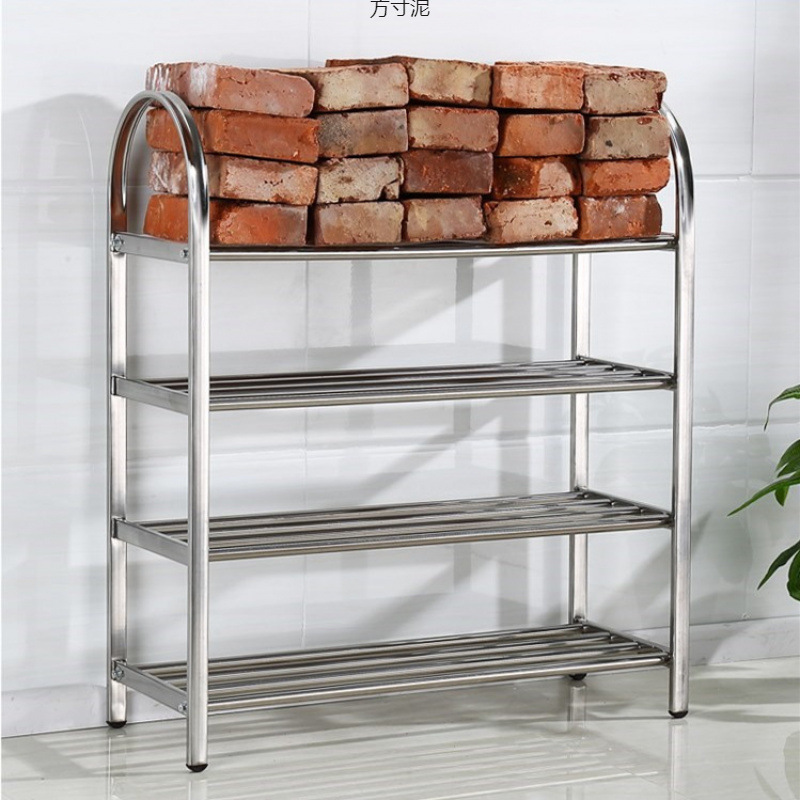 Shoe Rack Stainless Steel Multi-Layer Simple Shoe Rack Storage Thickened Shoe Cabinet Assembly Dormitory Bedroom Home Small Shoe Rack Factory
