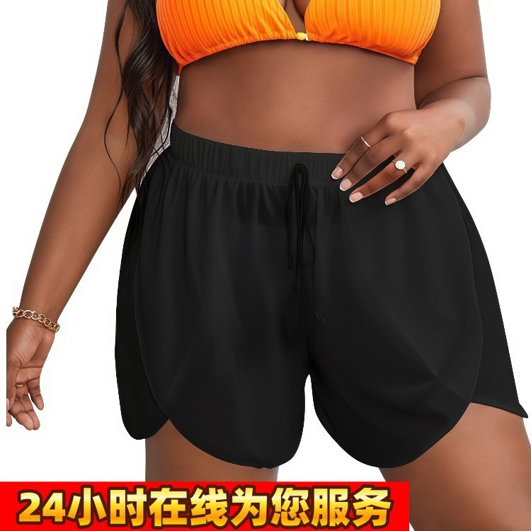 Amazon Explosions European and American Sexy plus size Swimsuit Boxers High Waist Chiffon Bikini Single Swimsuit in stock