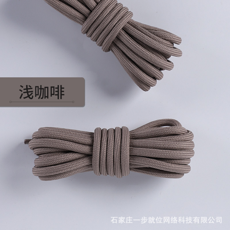Picture of Wild elephant wholesale coconut shoelace outdoor hiking boots sports basketball shoes black and white color bold round shoelace rope a pair