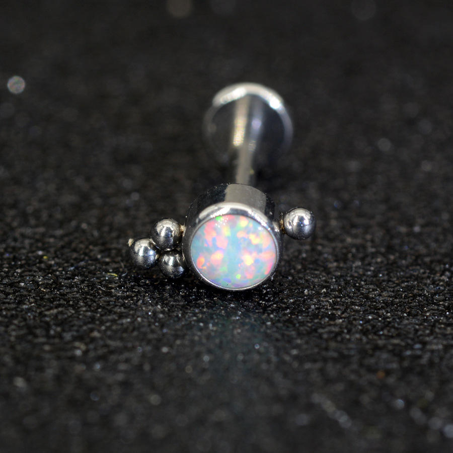 Picture of 6-10mm rod length 316 titanium steel welding ball Aobao lip nail ear nail puncture jewelry wholesale