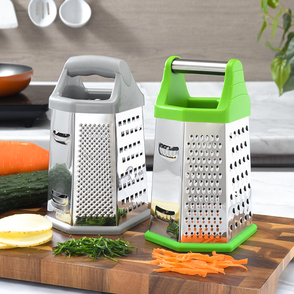 Wholesale stainless steel grater daily kitchenware six-sided planer potato radish cheese grater multifunctional vegetable cutter