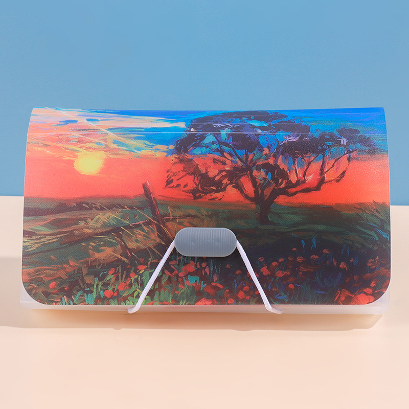 Picture of Rainbow organ bag folder file clip plastic rope bundle office A6 mini bill bag 13 storage clip wholesale