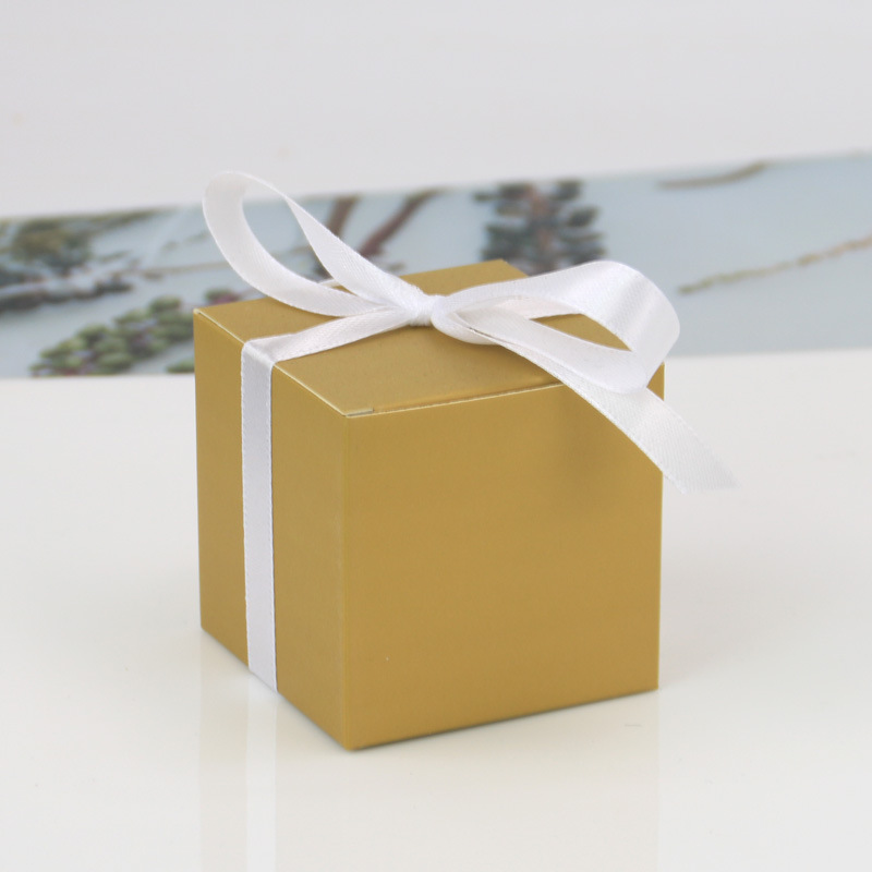 European New Square Candy Box Pure Color Square Box Wedding Candy Box Multi-Color Optional Square Box Spot Wholesale