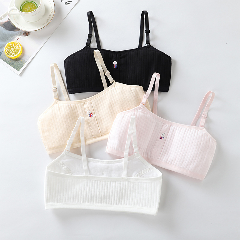 New pure cotton children's bra development period girls' underwear primary and secondary school students wrapped chest tube top girls' quilted vest