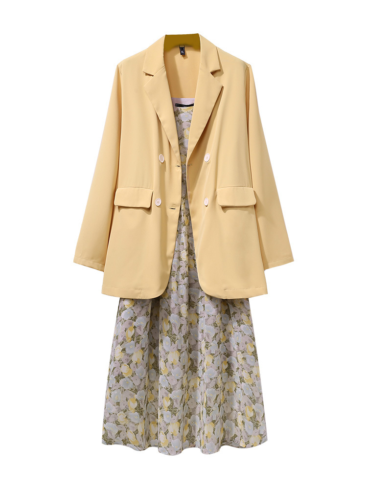 Picture of Autumn Large Size Suit Jacket Women's New Slim Body-Slimming Mask-Covering Suit Fat Girl Sling Dress 2870