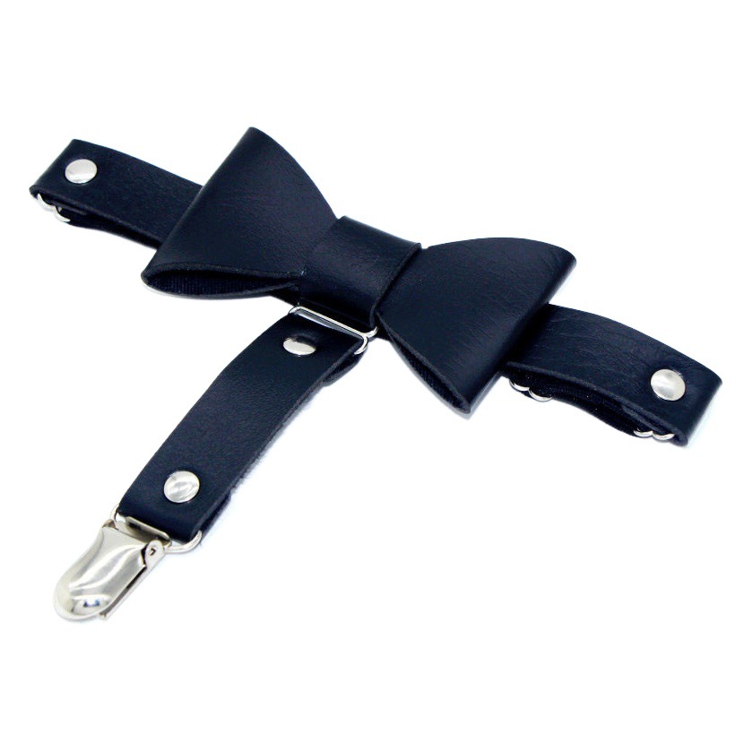 Factory direct punk rock sexy bow leather garter hip-hop nightclub leg ring Anklet anti-drop hosiery clip