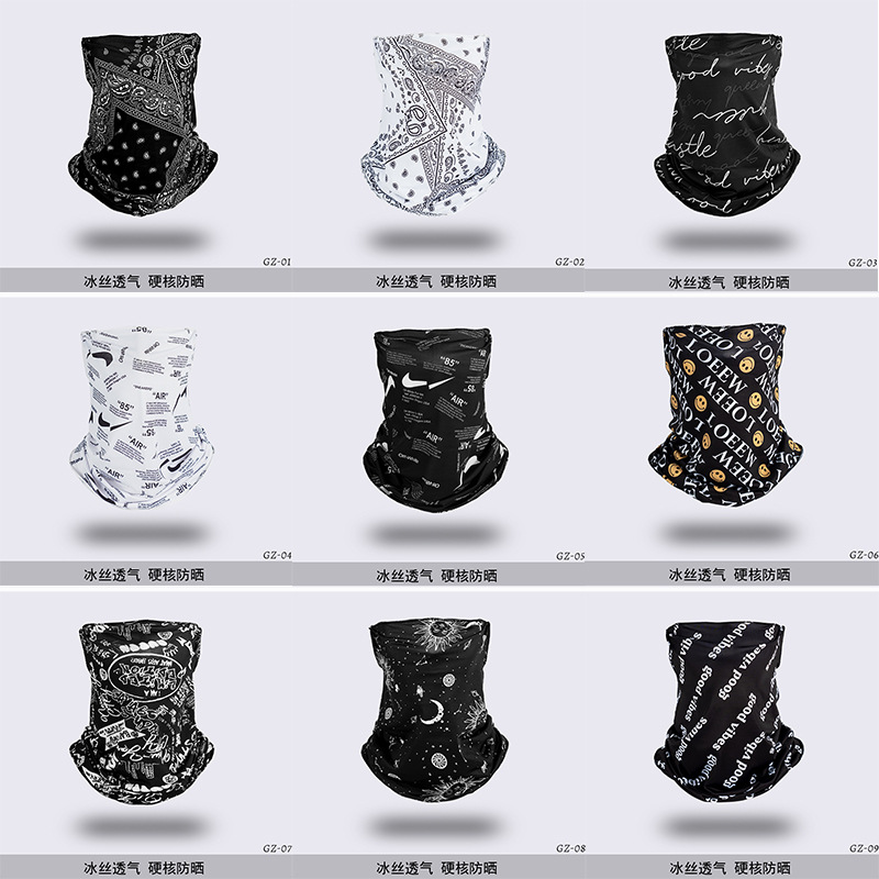 Picture of Outdoor ice silk mask changeable ear scarf men's and women's bicycle riding hood collar sun protection scarf summer