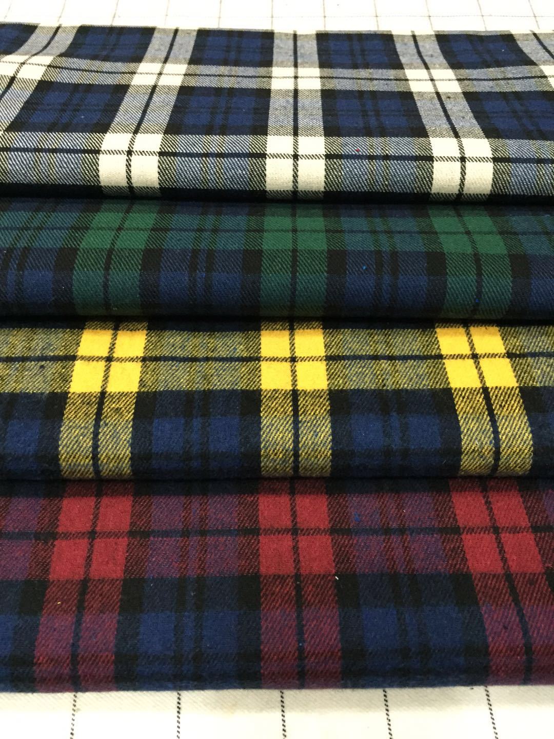 21 Count Yarn-dyed Shuttle Twill Single-sided Brushed Shirt Fabric Women's Fashion Fabric Lining Ready-made Supply