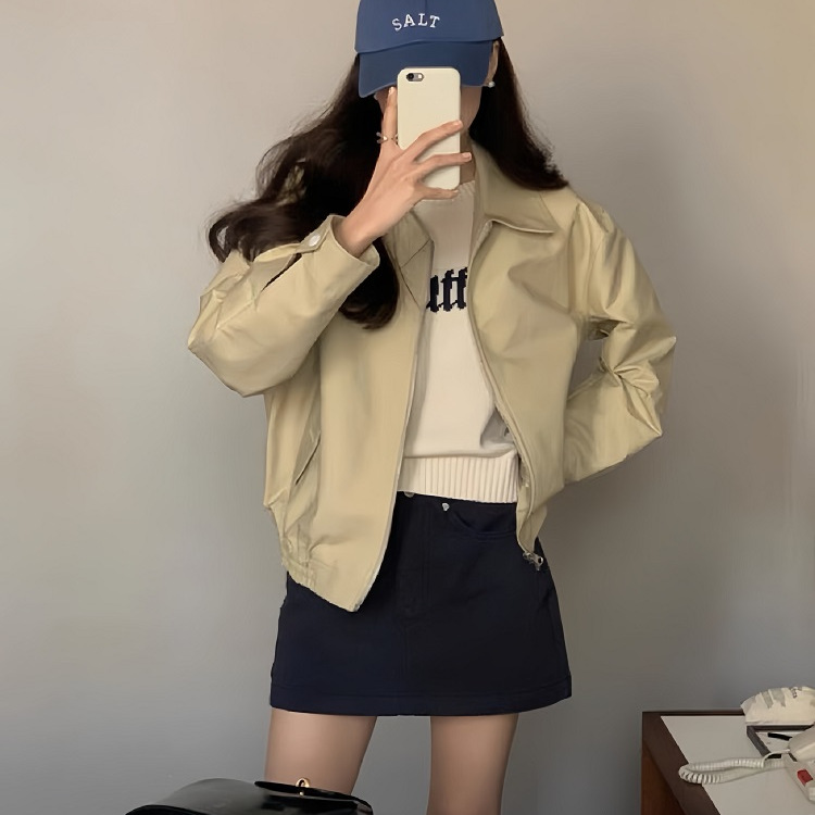 Short Work Coat Women's 2025 Spring and Autumn New High-end Sense Small Casual Loose Lapel Baseball Suit Jacket