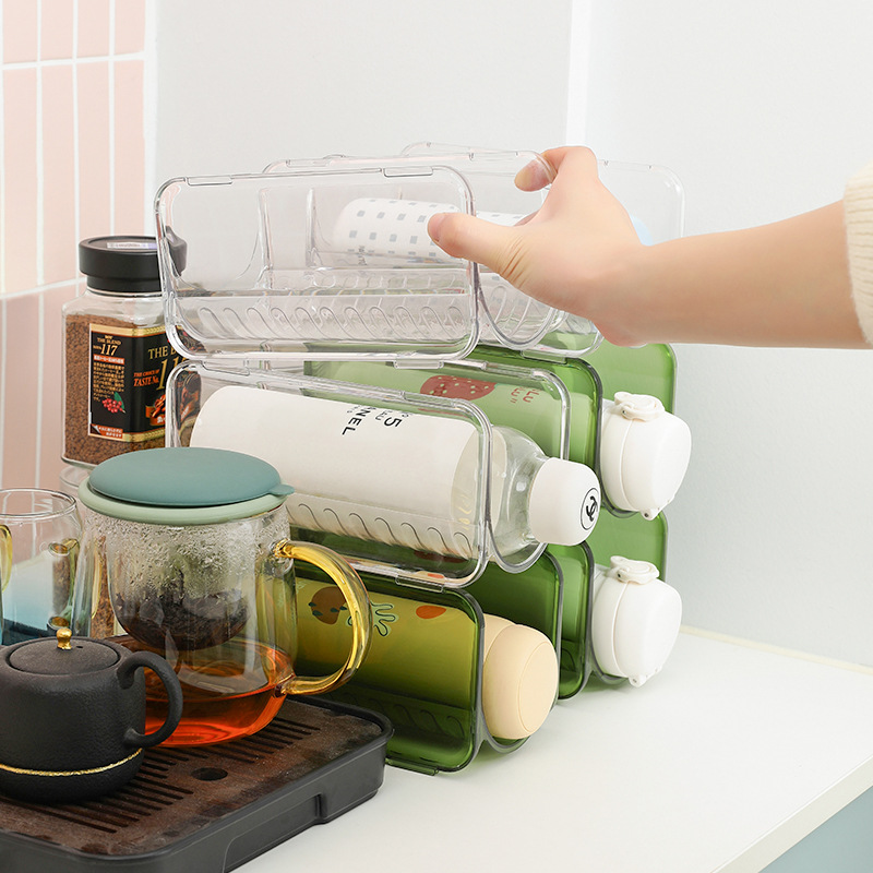 Picture of Water Cup Storage Rack Multi-Layer Transparent Desktop Creative Stackable Cup Holder Dust-Proof Household Insulated Cup Storage Rack