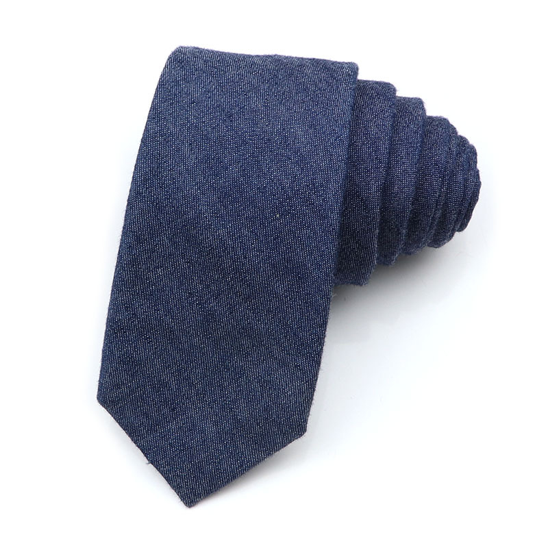 Picture of Cotton and linen tie men's tie casual fashion tie 18 color 6cm ultra narrow tie spot