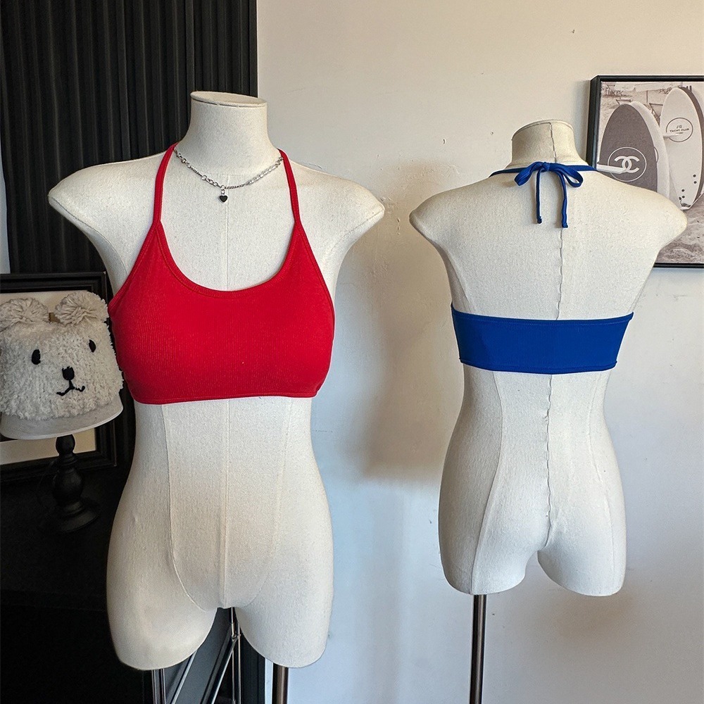 Picture of With Chest Pad Short Hanging Neck Strap Vest Underwear Women's Hot Girl Beautiful Back Wrap Chest Sexy Tube Top with Base