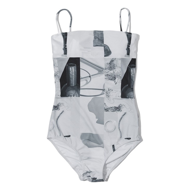Factory wholesale New Korean version of swimwear sexy backless fashion newspaper pattern belly slim one-piece swimsuit ladies