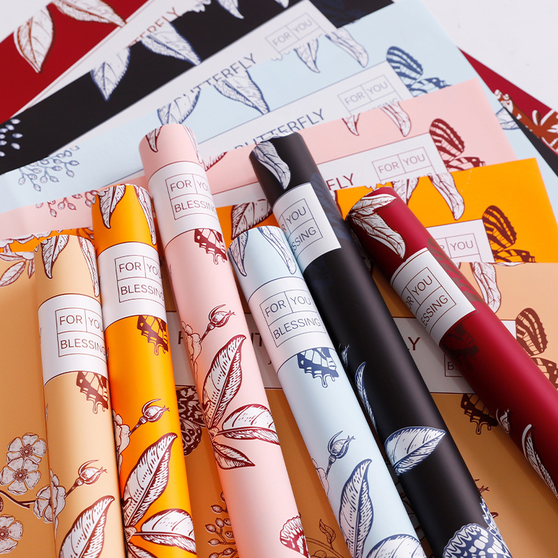 New Mother's Day Butterfly Flower Wrapping Paper Waterproof Floriculture Wrapping Material Wrapping Paper for Flower Wrapping