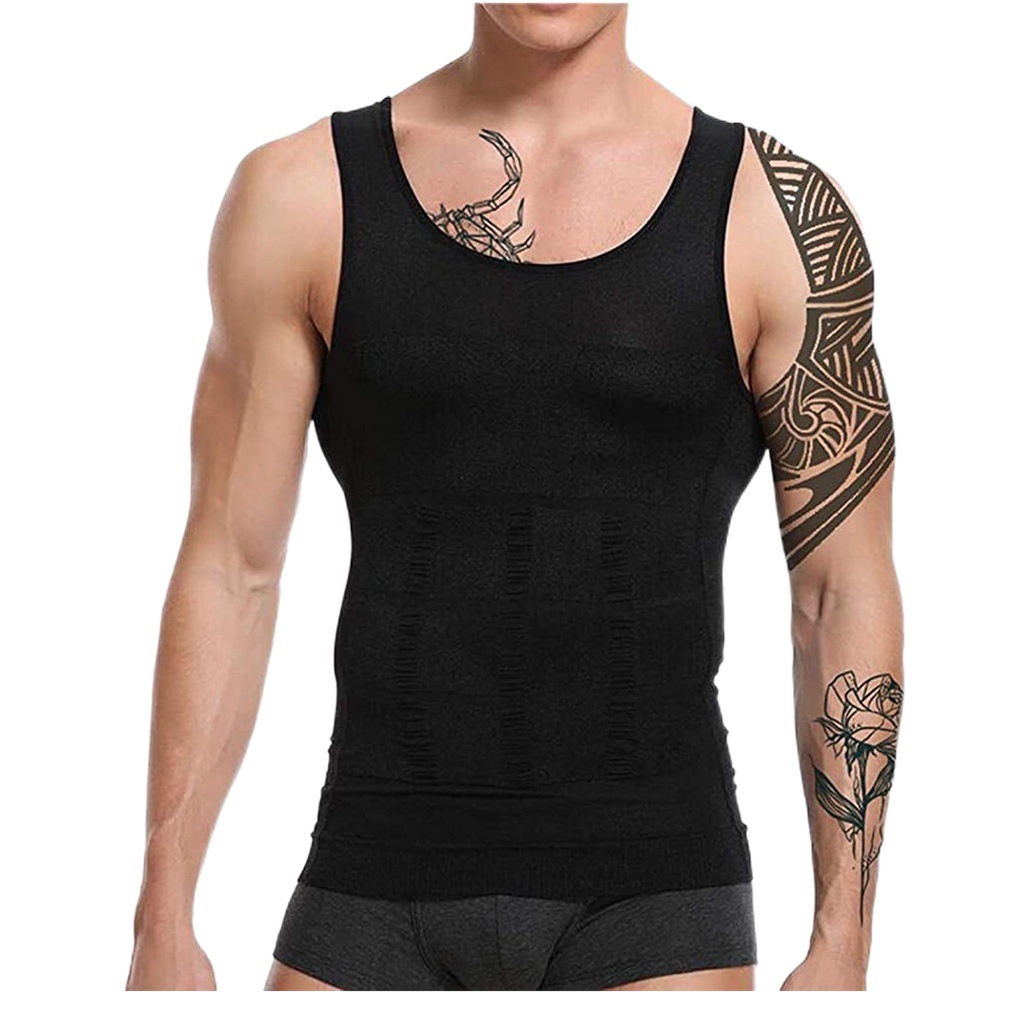 Men's Tummy Control Vest Slim N Lift Men's Body Shaping Vest Tight Vest Slim Chest Corset Waist Cross-Border