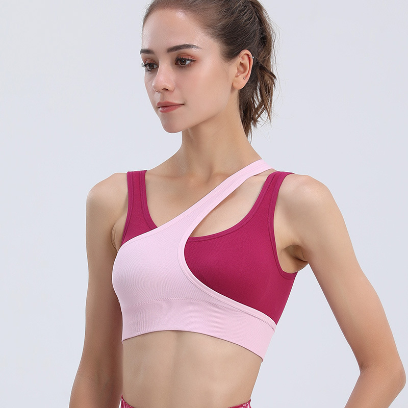 Picture of Cross-border Seamless Personalized Contrast Color High Elastic Yoga Underwear Beautiful Back Sports Vest Running Fitness Shockproof Bra for Women
