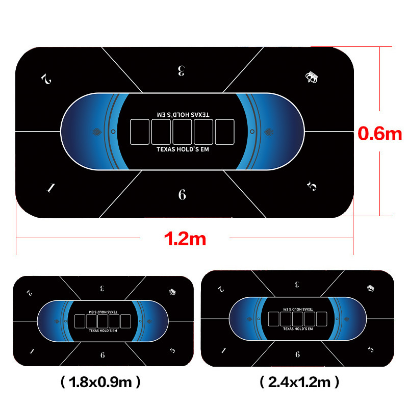 Picture of Texas Hold'Em Poker Table Mat Tablecloth Chip Poker Card Rubber Mat Round Square Tablecloth Mat Blackjack