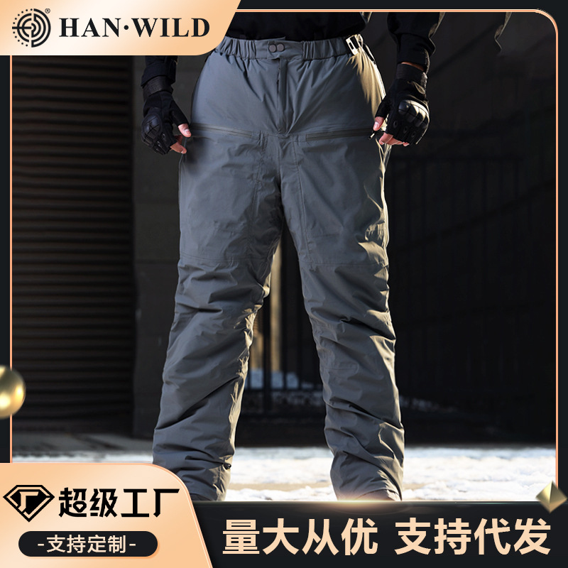 Hanye Outdoor Cotton Pants Men's Warm Winter Thickeneded Labor Protection Pants Ski Pants Cycling Zipper Camouflage Assault Pants