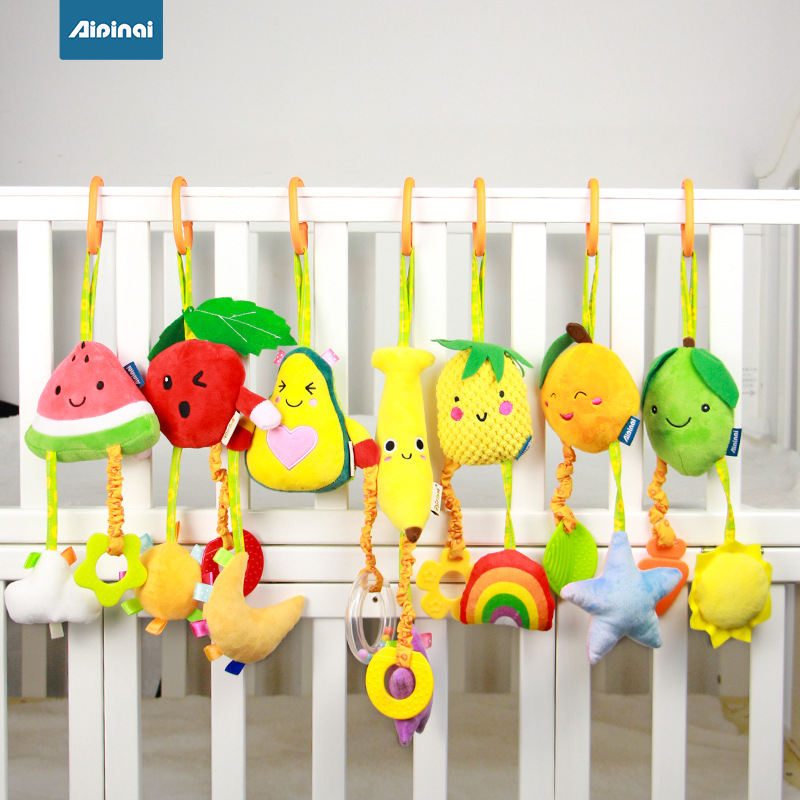 New Cartoon trolley bell car hanging crib car hanging bed hanging early education plush pendant in stock wholesale