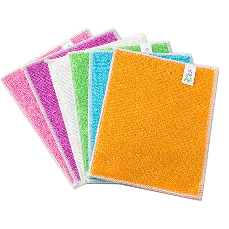 Bamboo Fiber Dishwashing Cloth Kitchen Dish Cloth Oil-free Dishwashing Towel Household Dishwashing Absorbent Dish Cloth Thickened Scaking-pad