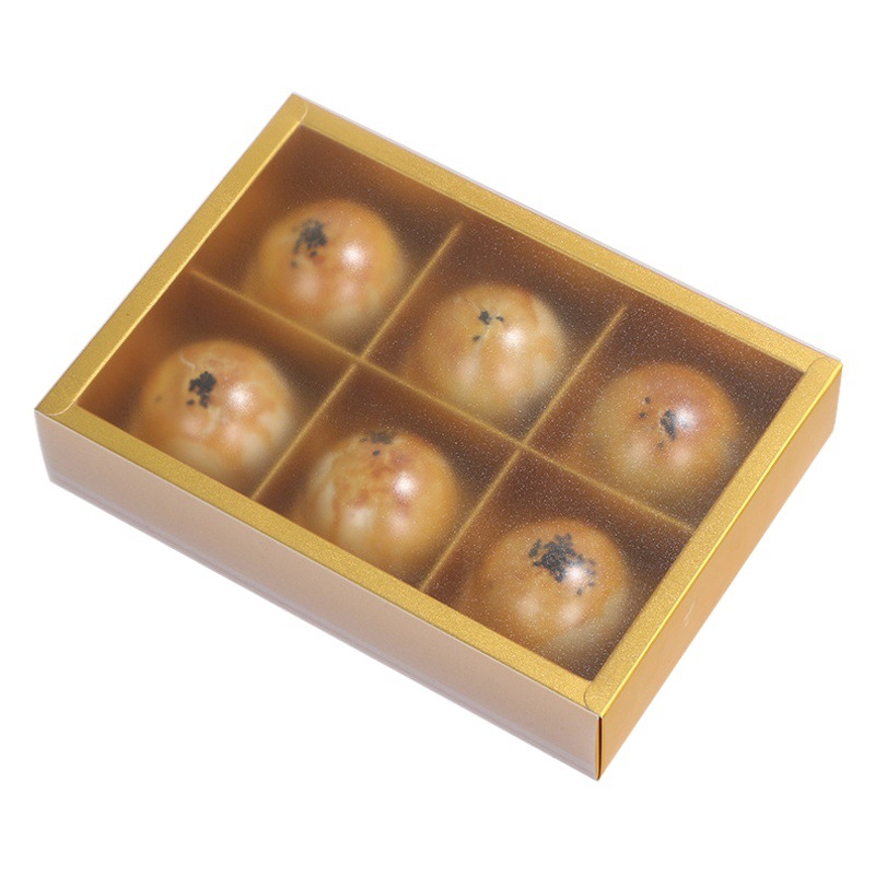 Golden Translucent Frosted Egg Yolk Crisp Box New Year Snowflake Crisp Gift Box Nougat Biscuit Candy Packaging Box