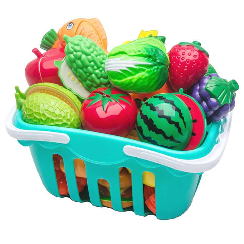 Picture of Fruit-cutting Toys Che Che Le Girl Simulation Vegetable Cake Basket Children's Play Kitchen Toy suit