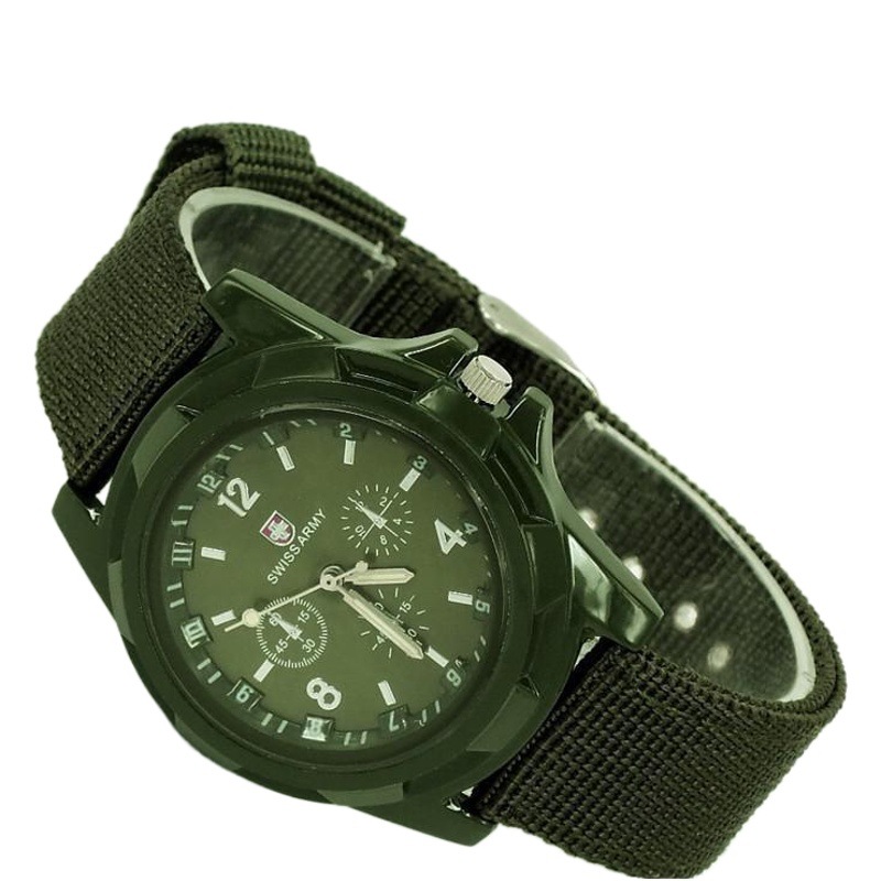 Cross-Border Fashion Nylon Strap Men's Watch Cloth Strap Military Watch Trendy Luminous Needle Sports Watch Men's and Women's Watch